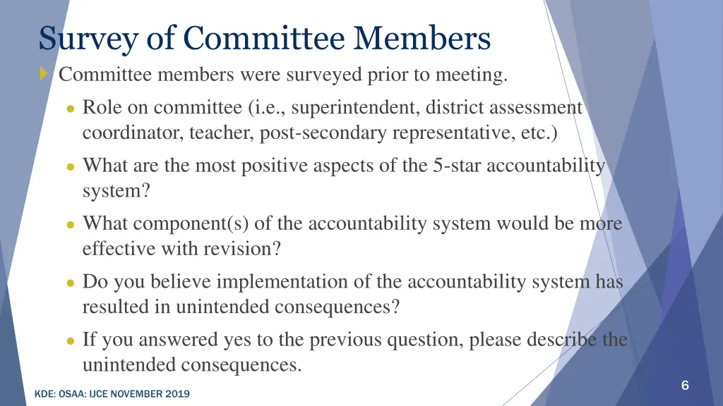 survey of committee members committee members