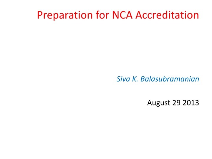 preparation for nca accreditation