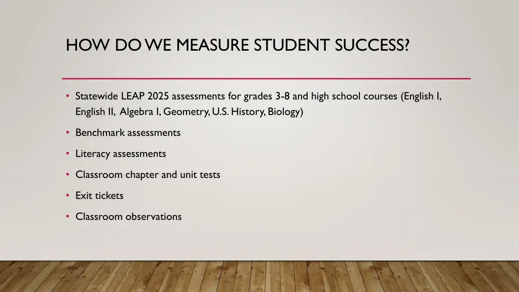 how do we measure student success