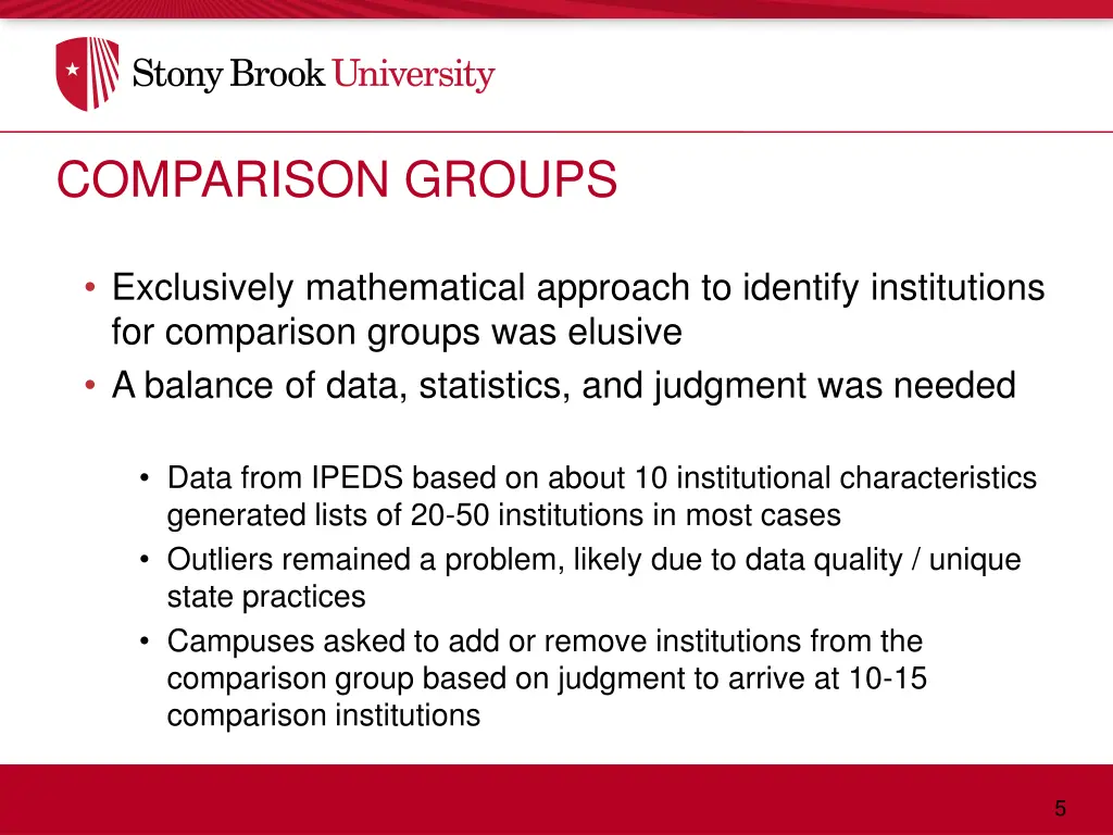 comparison groups