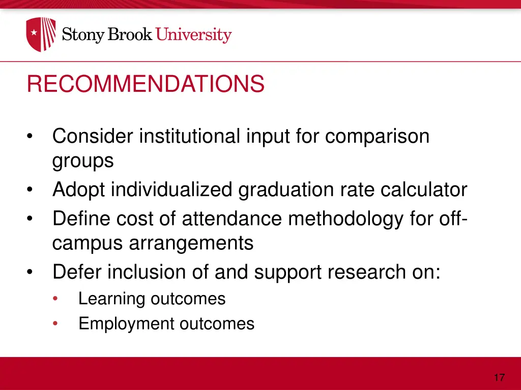 recommendations