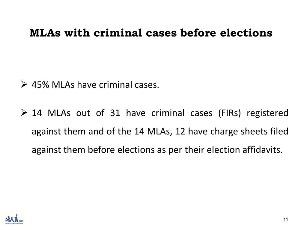 mlas with criminal cases before elections