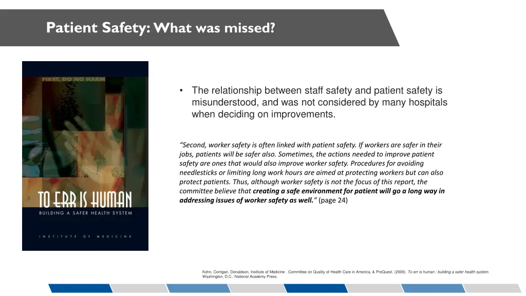patient safety what was missed