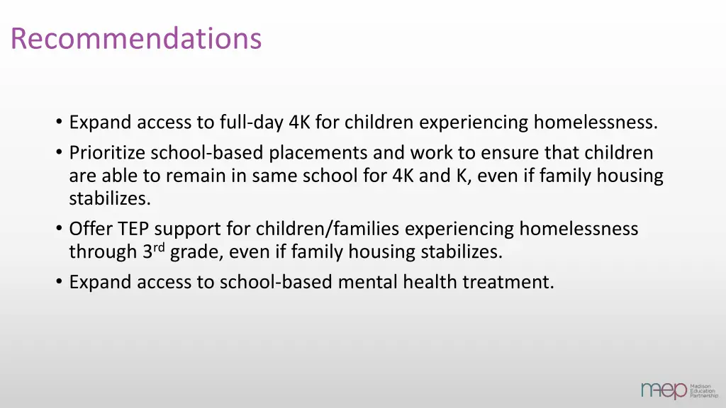 recommendations