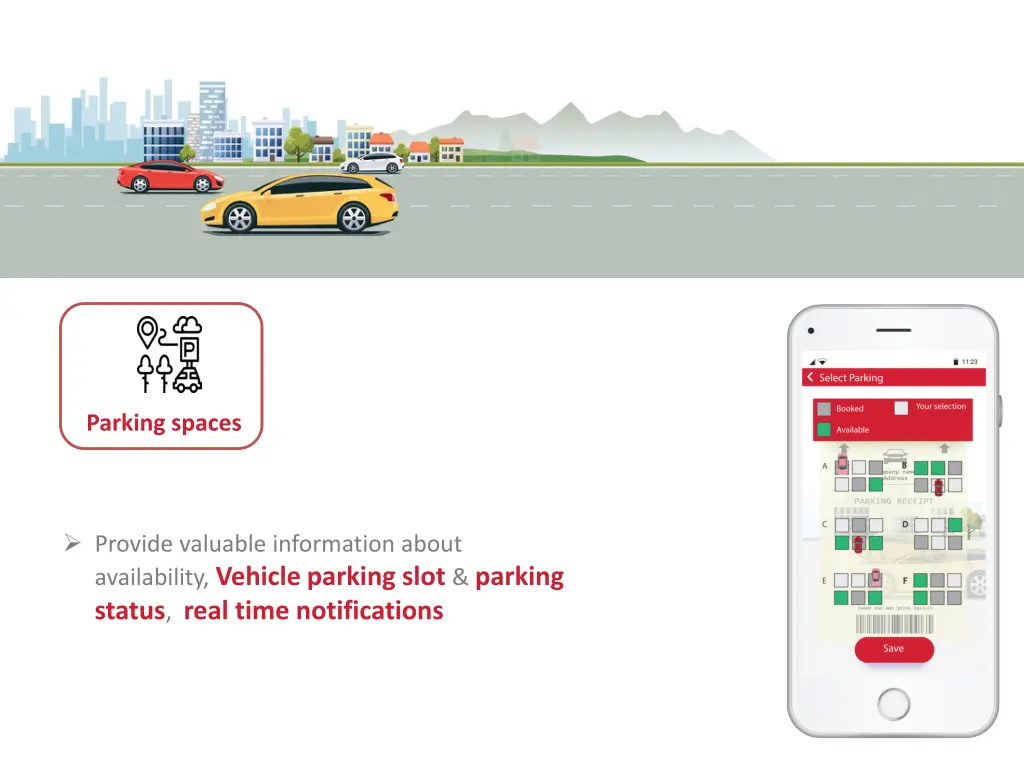parking spaces