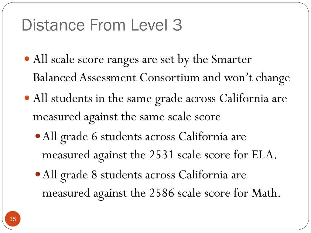 distance from level 3