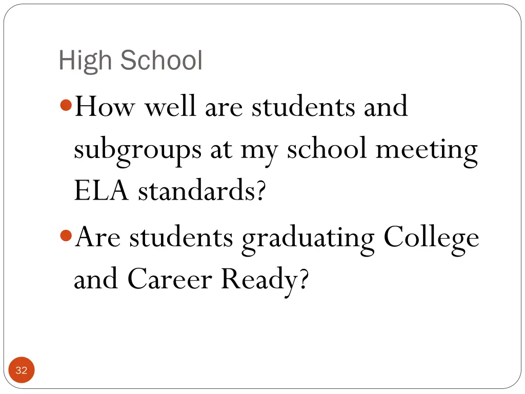 high school how well are students and subgroups