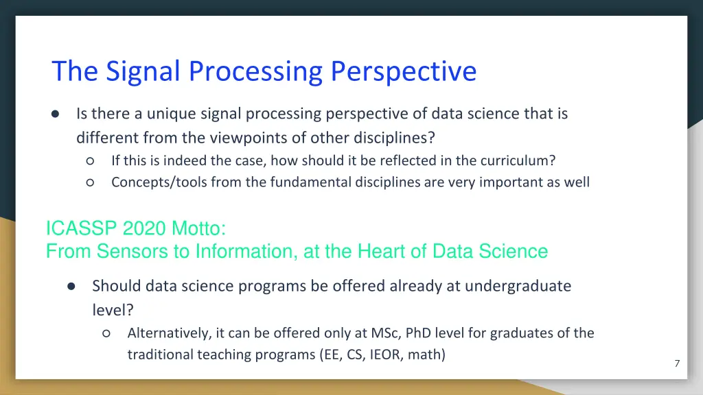 the signal processing perspective