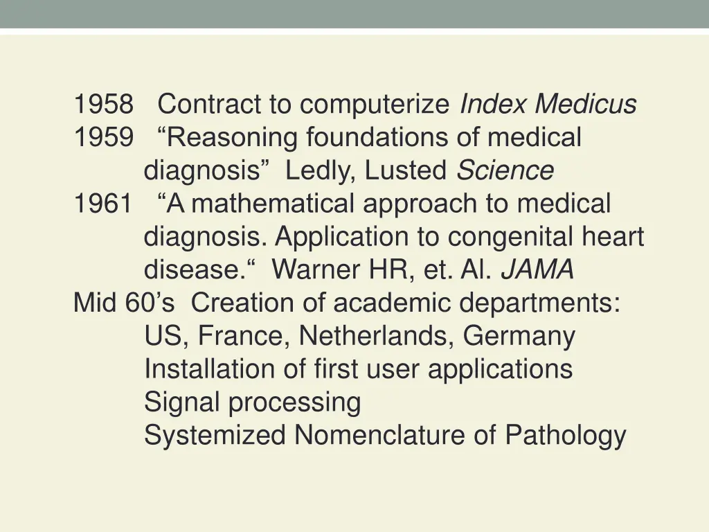1958 contract to computerize index medicus 1959