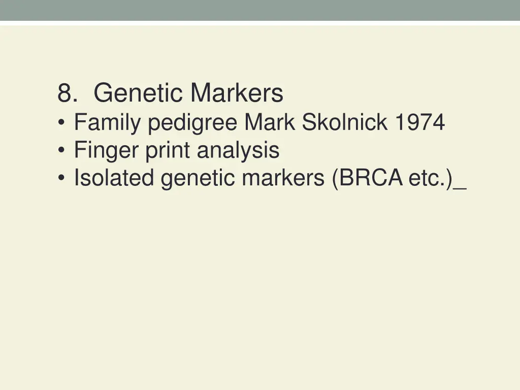 8 genetic markers family pedigree mark skolnick