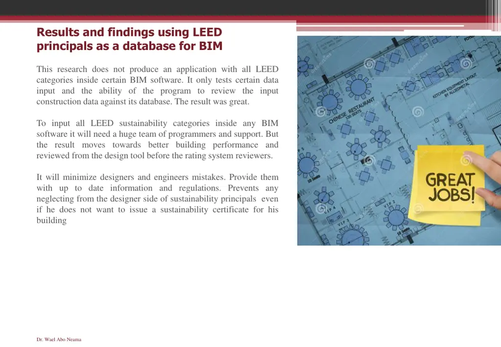 results and findings using leed principals