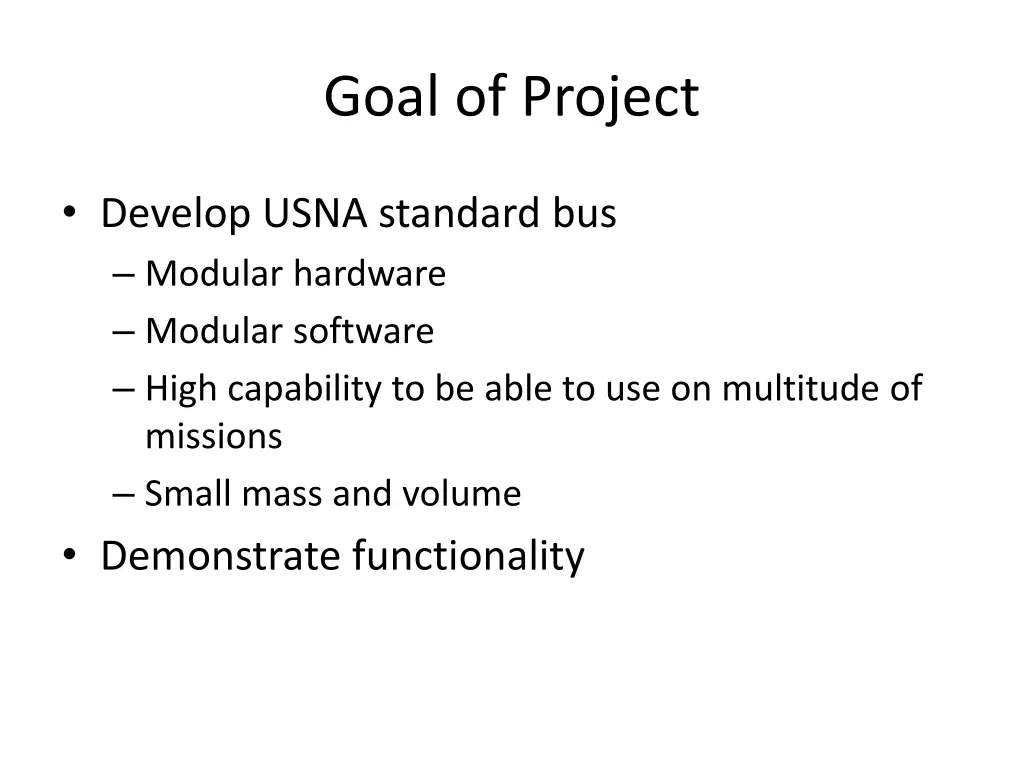 goal of project