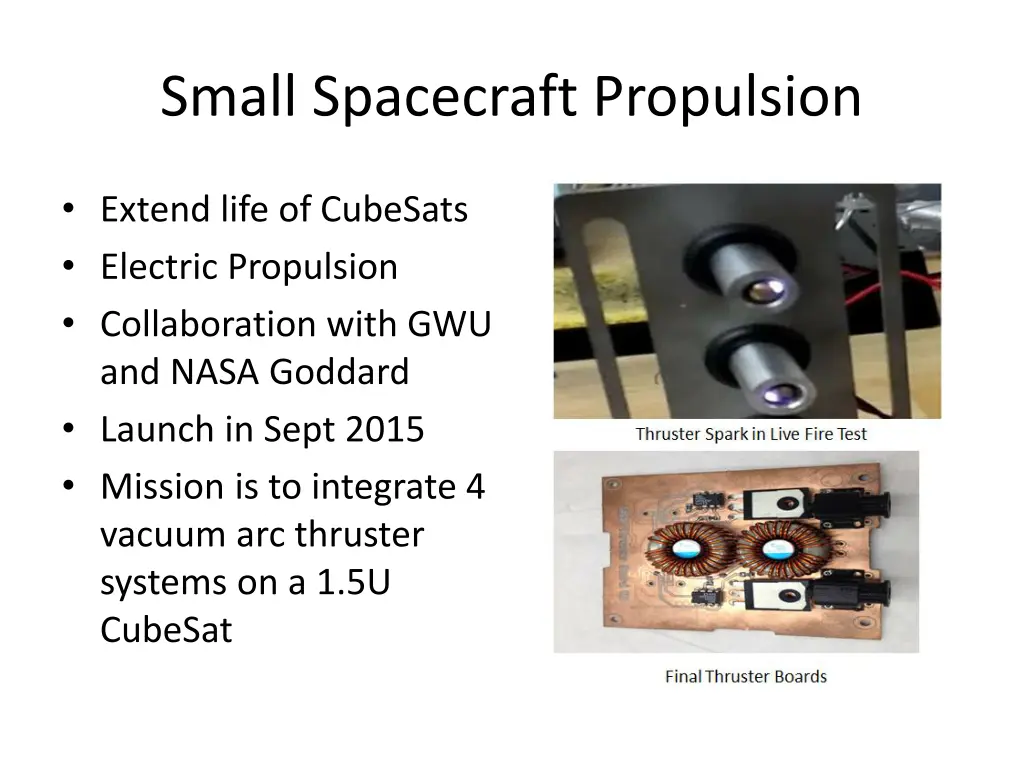 small spacecraft propulsion