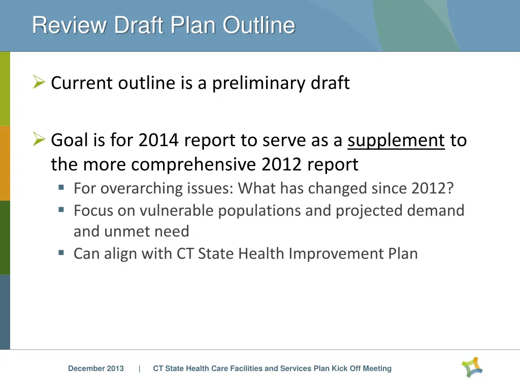 review draft plan outline