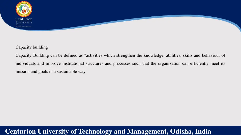 capacity building