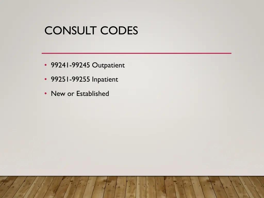 consult codes