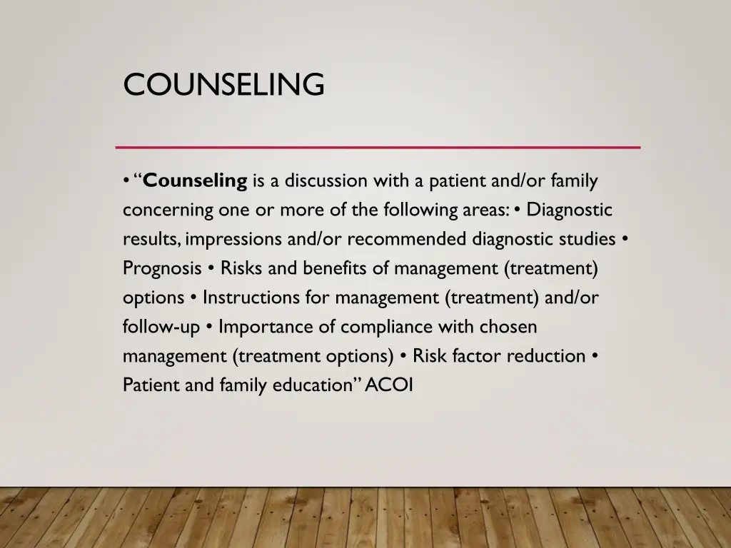 counseling