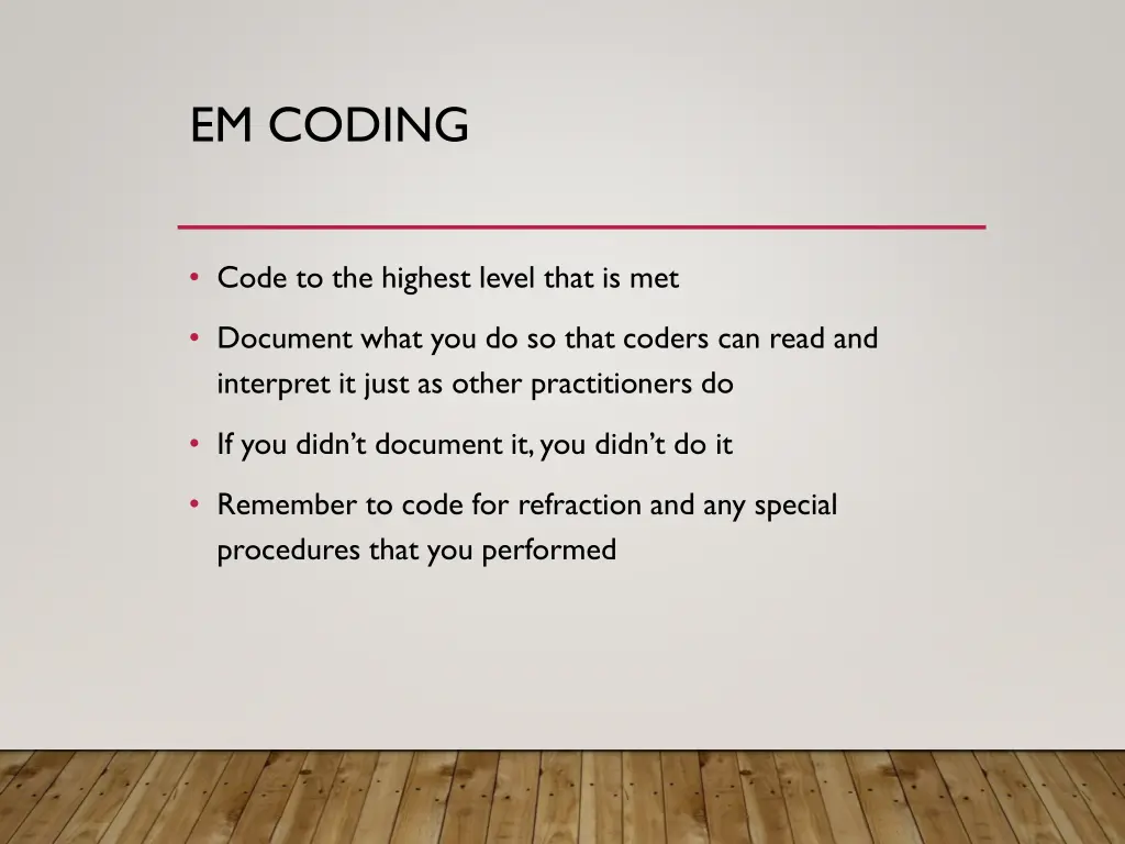 em coding