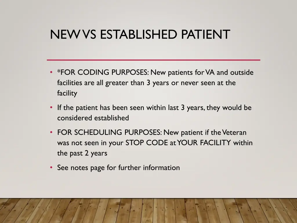 new vs established patient