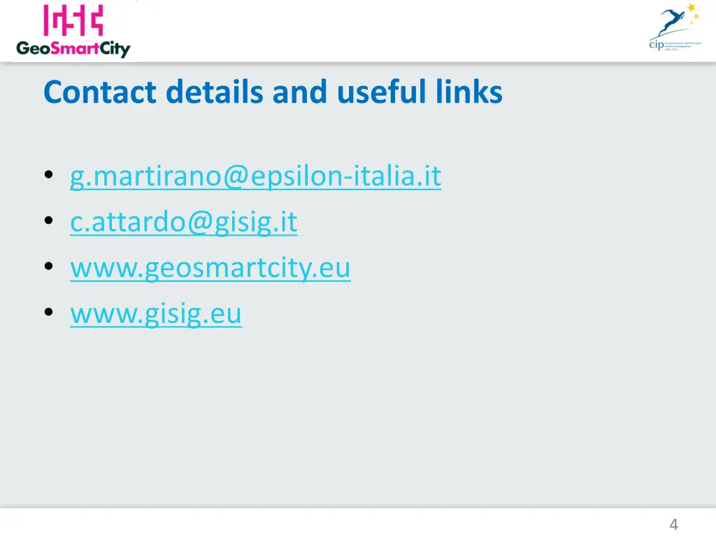 contact details and useful links