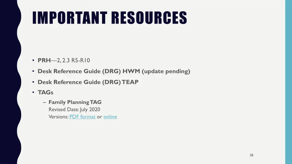 important resources