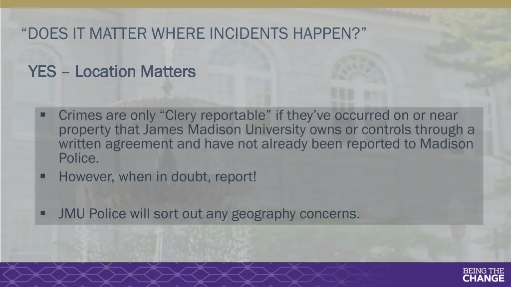 does it matter where incidents happen