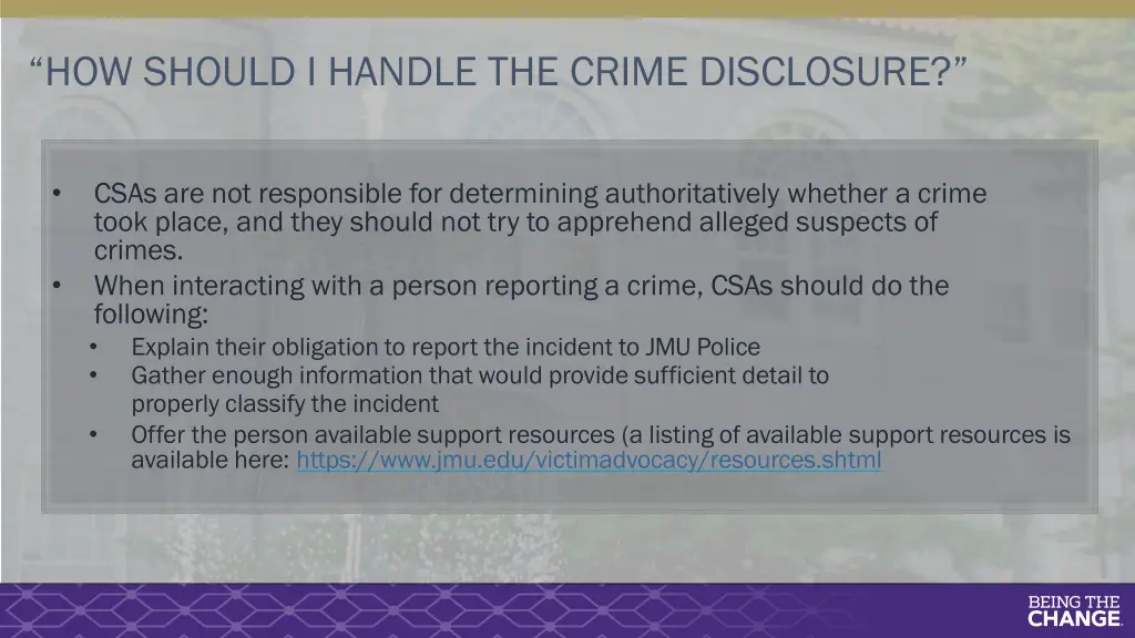 how should i handle the crime disclosure