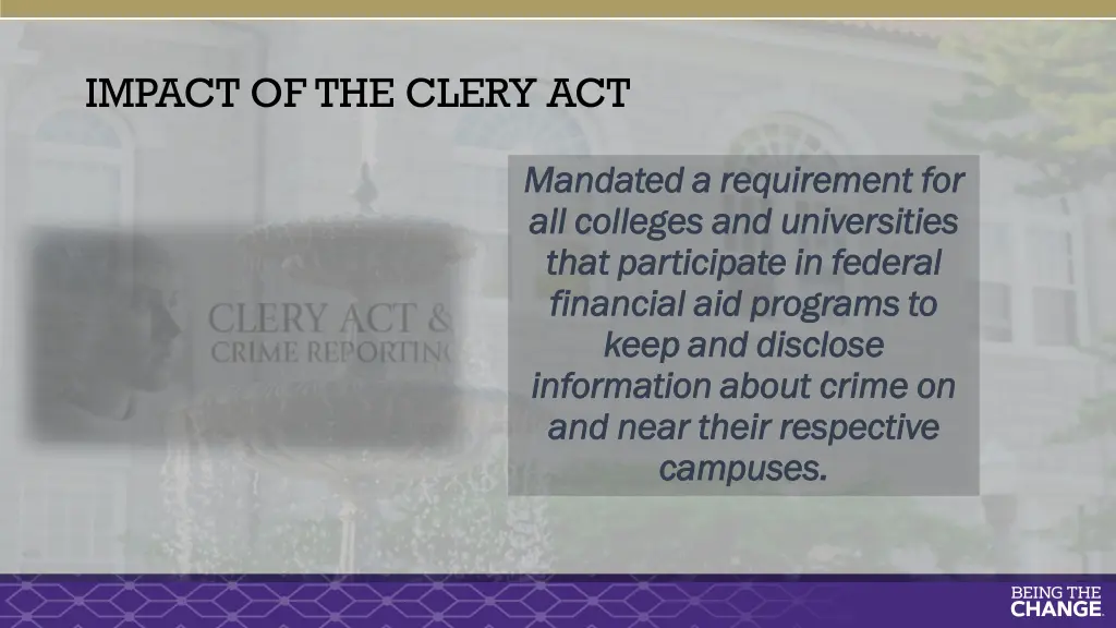 impact of the clery act