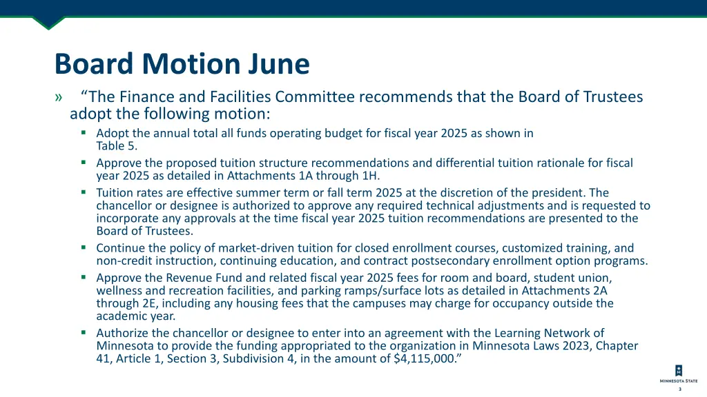 board motion june the finance and facilities