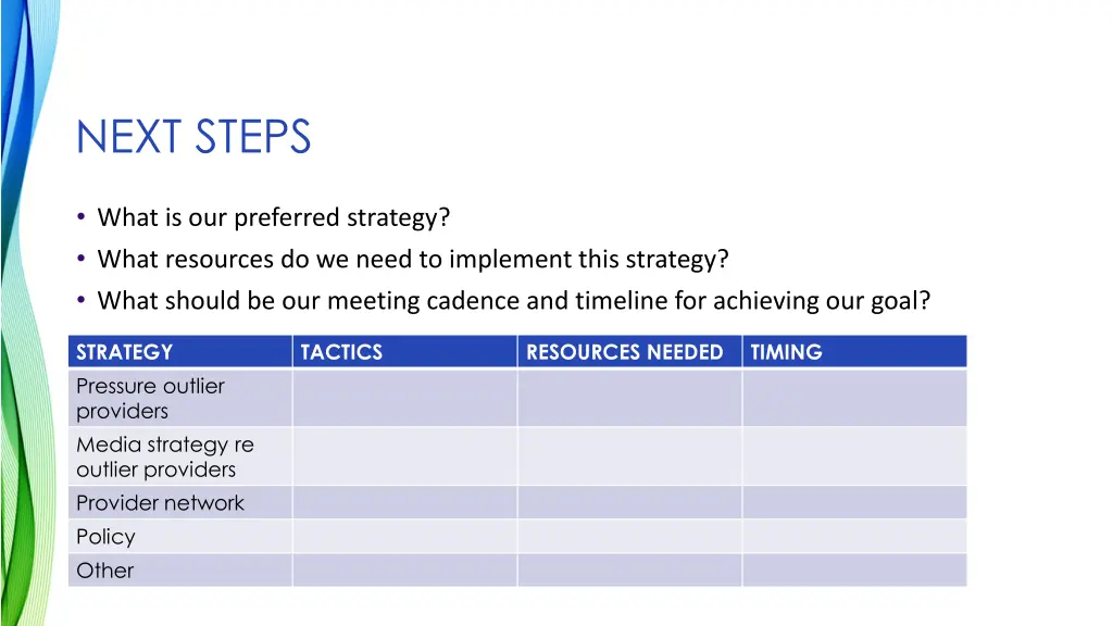 next steps