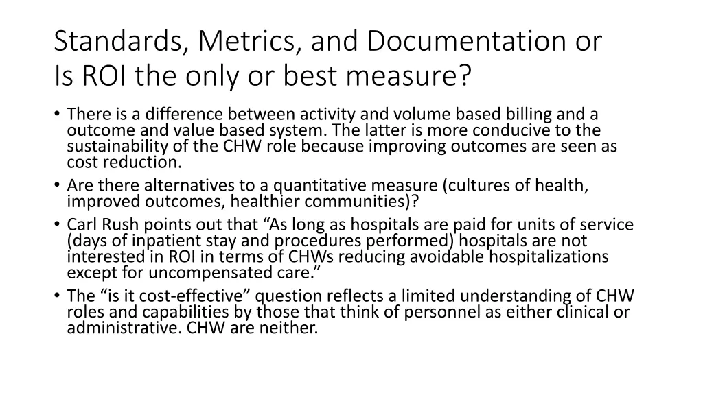 standards metrics and documentation 1