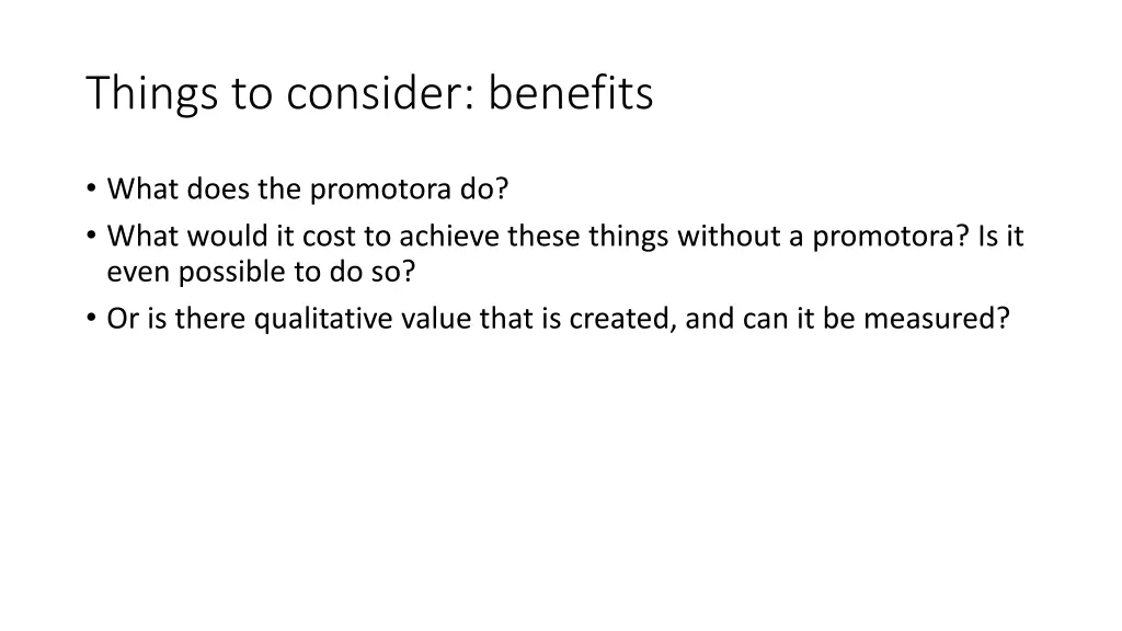 things to consider benefits