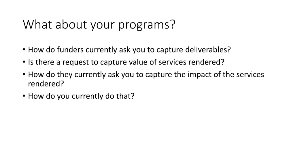 what about your programs