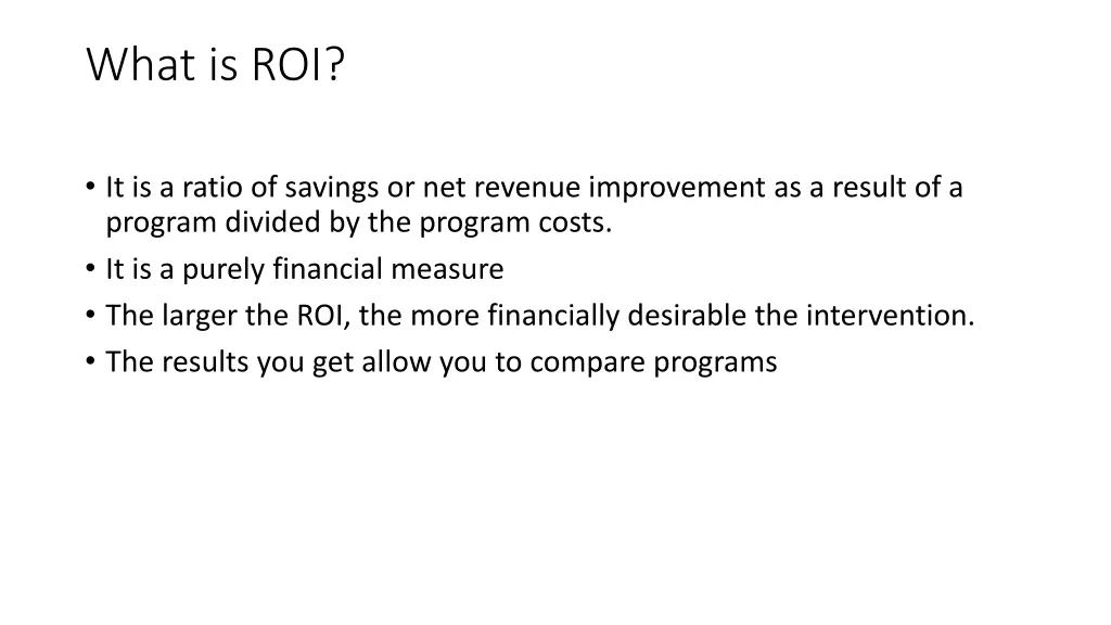 what is roi