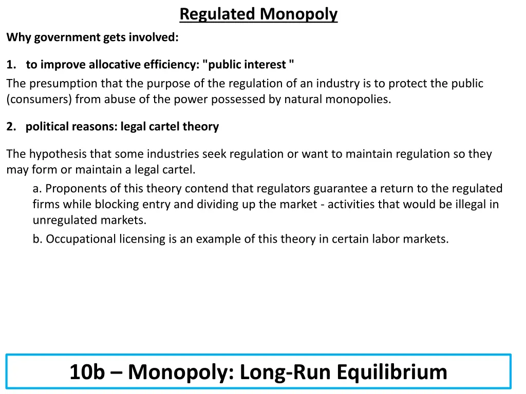 regulated monopoly 1