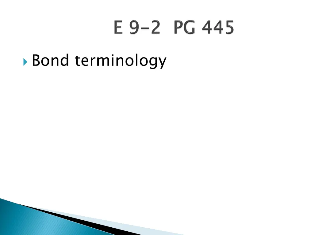 bond terminology