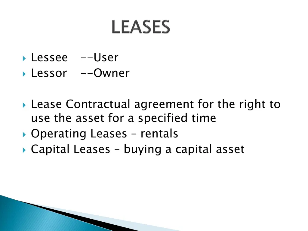 lessee lessor