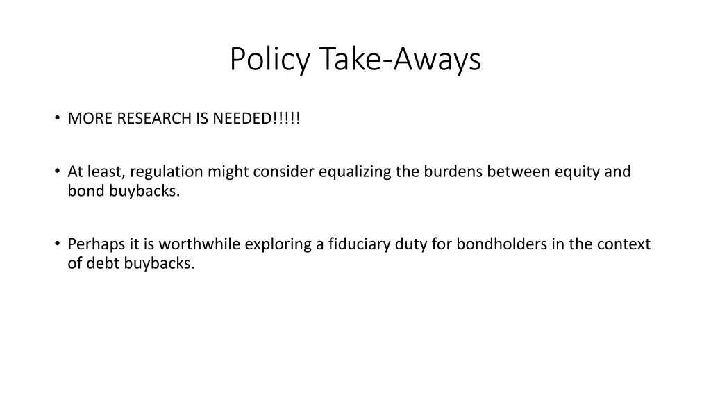 policy take aways
