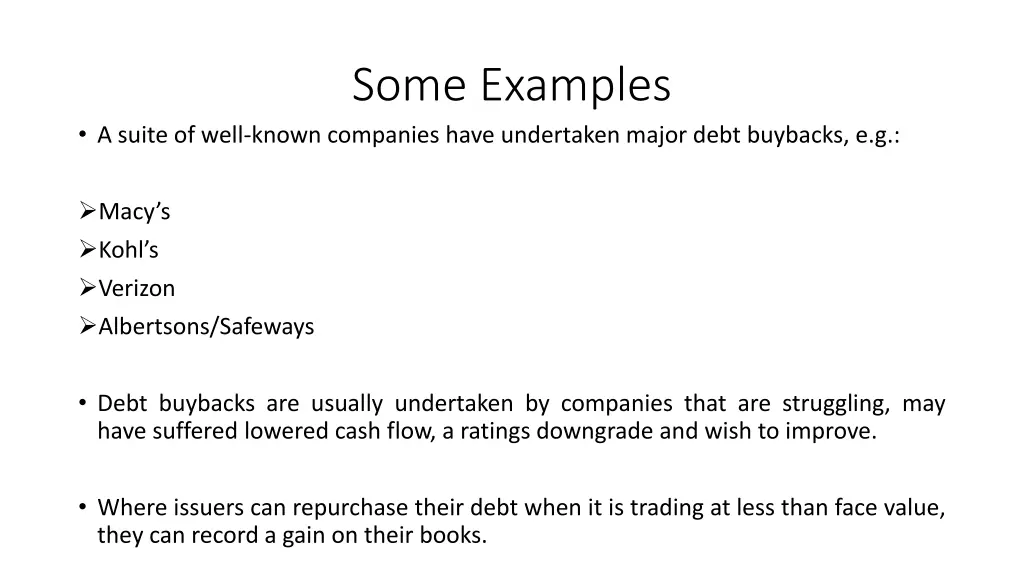 some examples