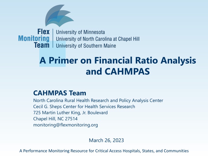 a primer on financial ratio analysis and cahmpas