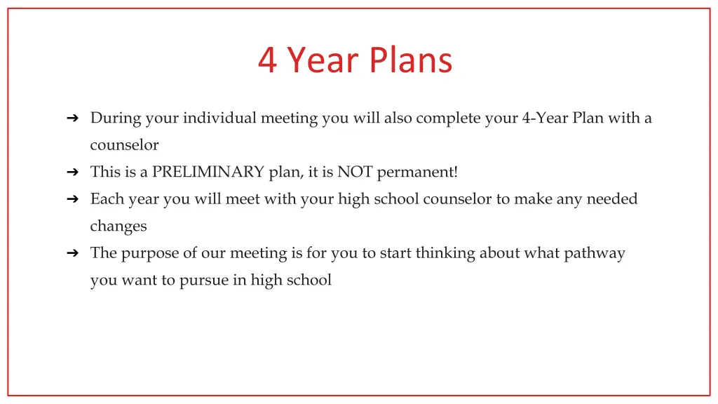 4 year plans