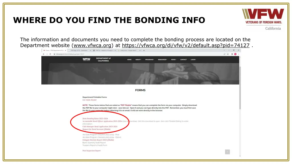 where do you find the bonding info