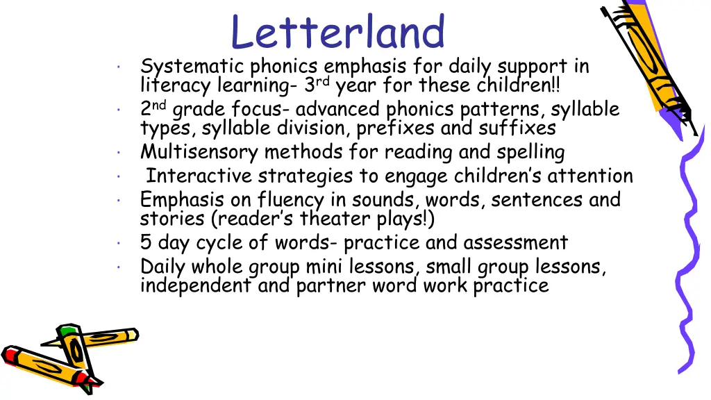 letterland systematic phonics emphasis for daily