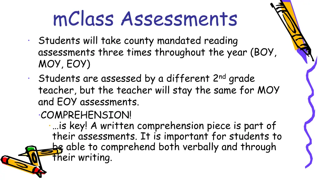 mclass assessments students will take county