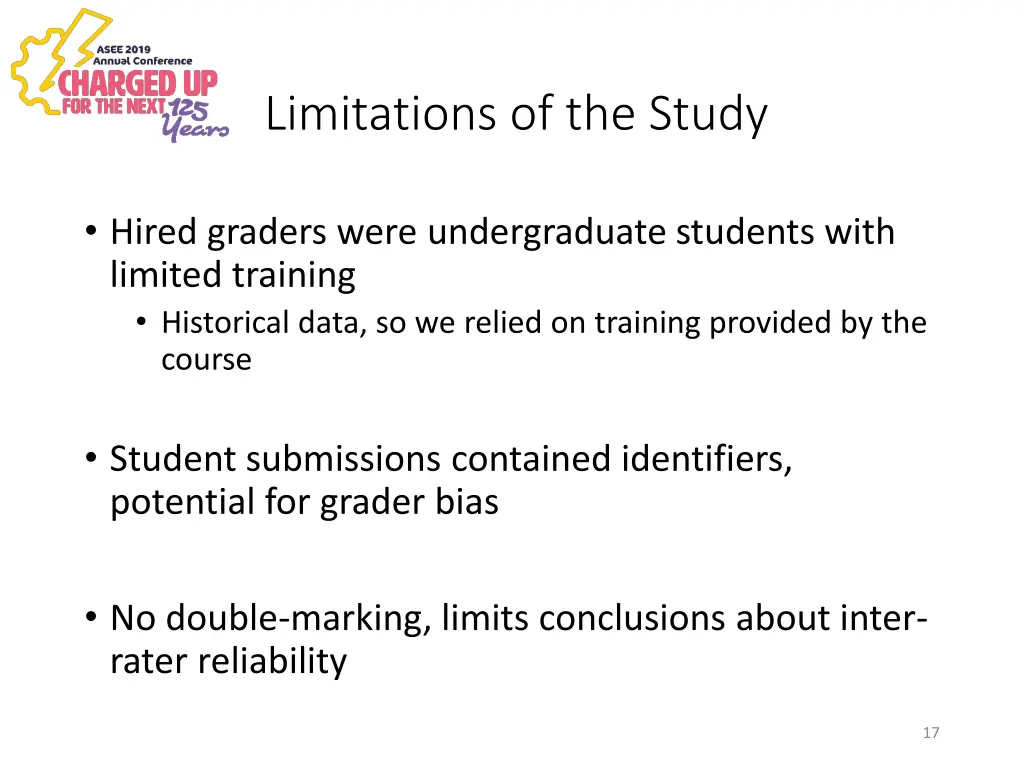 limitations of the study