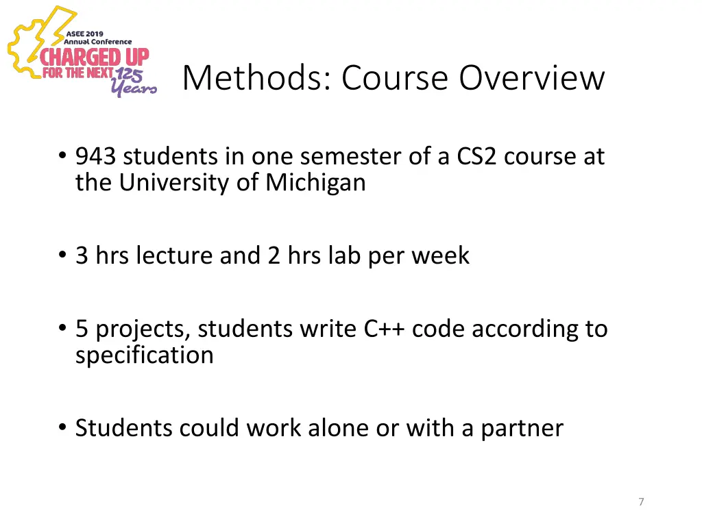 methods course overview