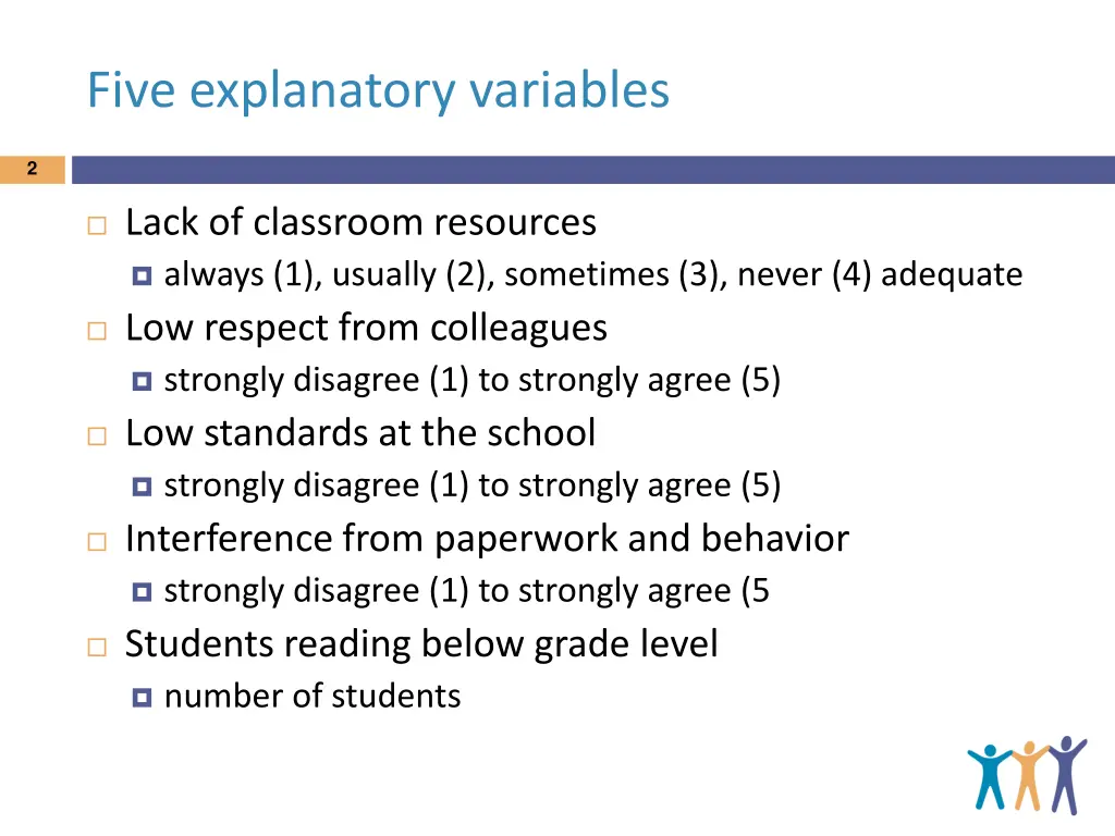 five explanatory variables