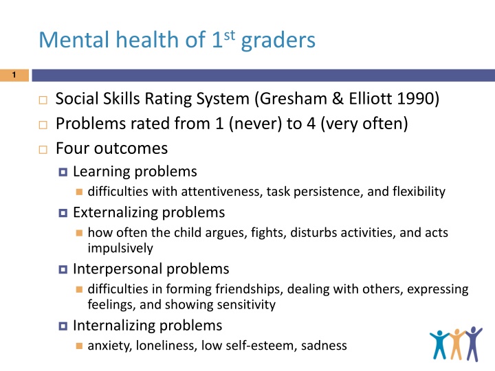 mental health of 1 st graders