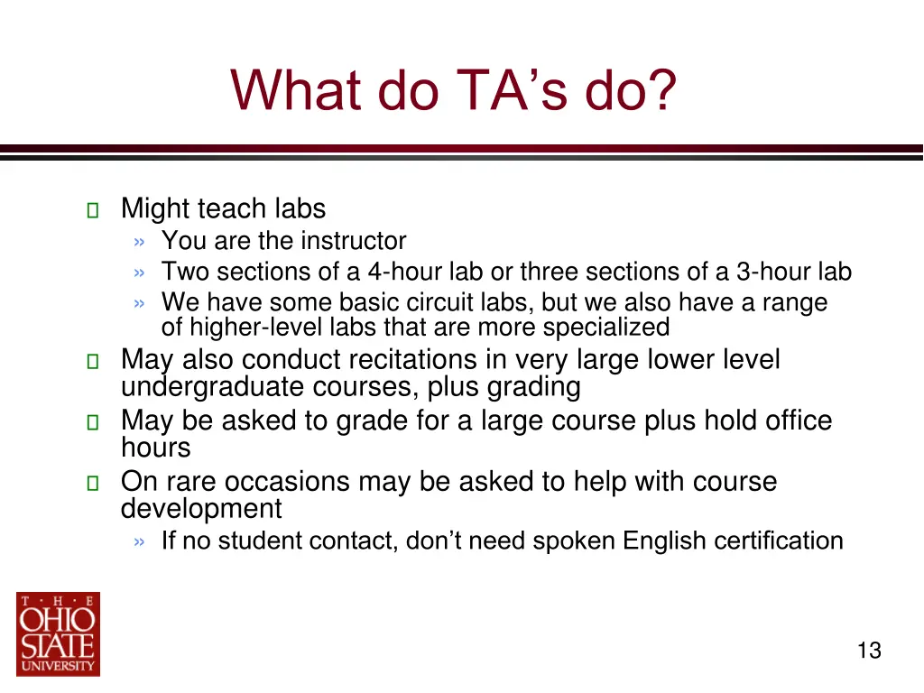 what do ta s do