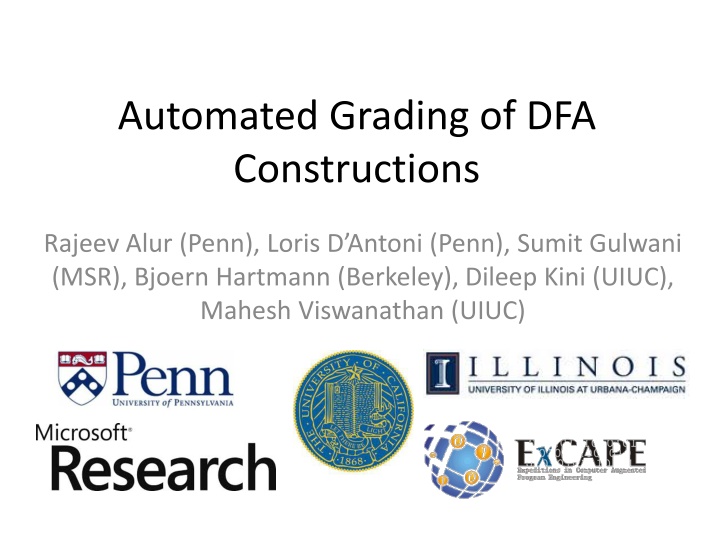 automated grading of dfa constructions